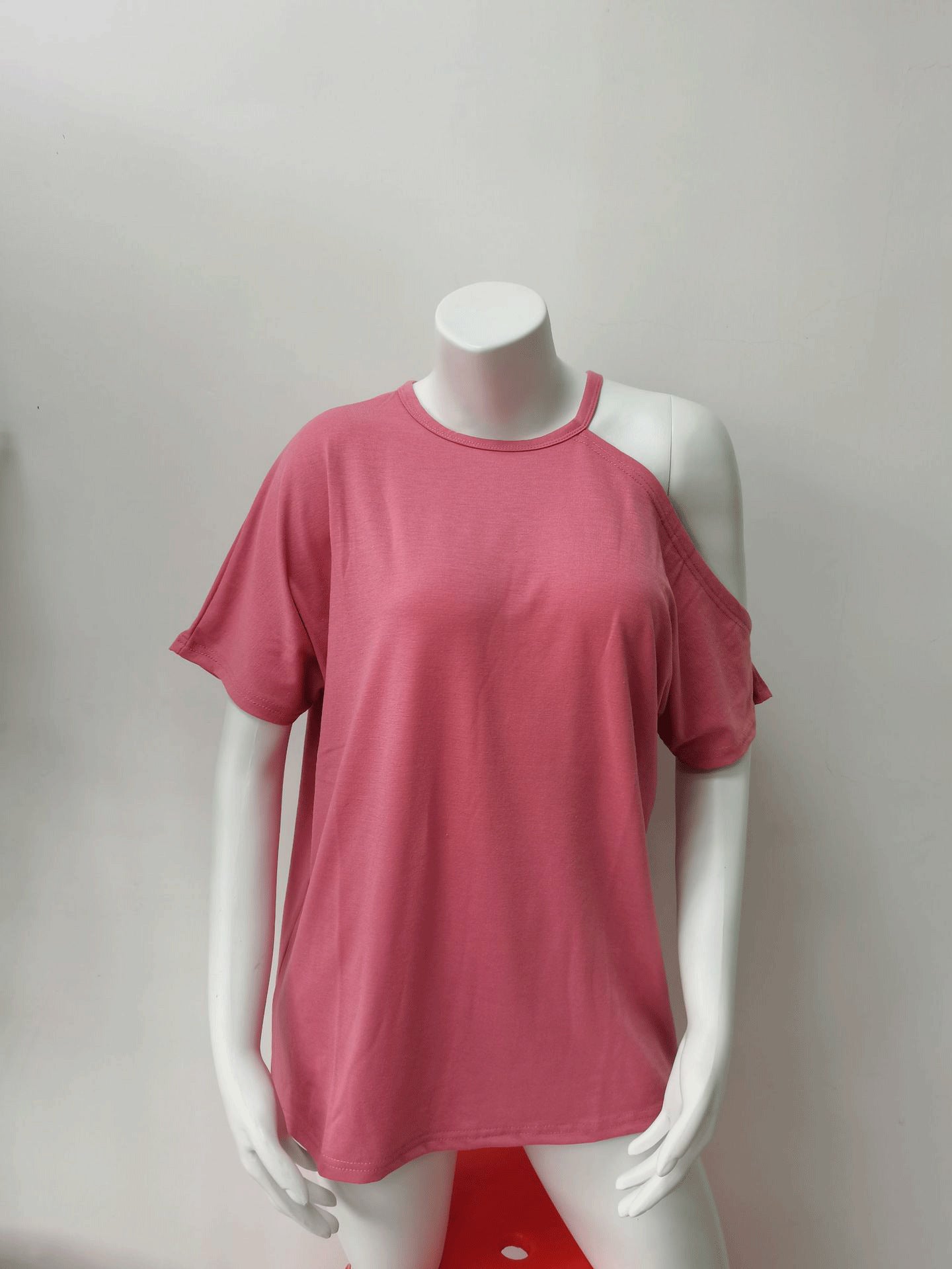 Women's Short-sleeved Clothes T-shirt Solid Color Blouses