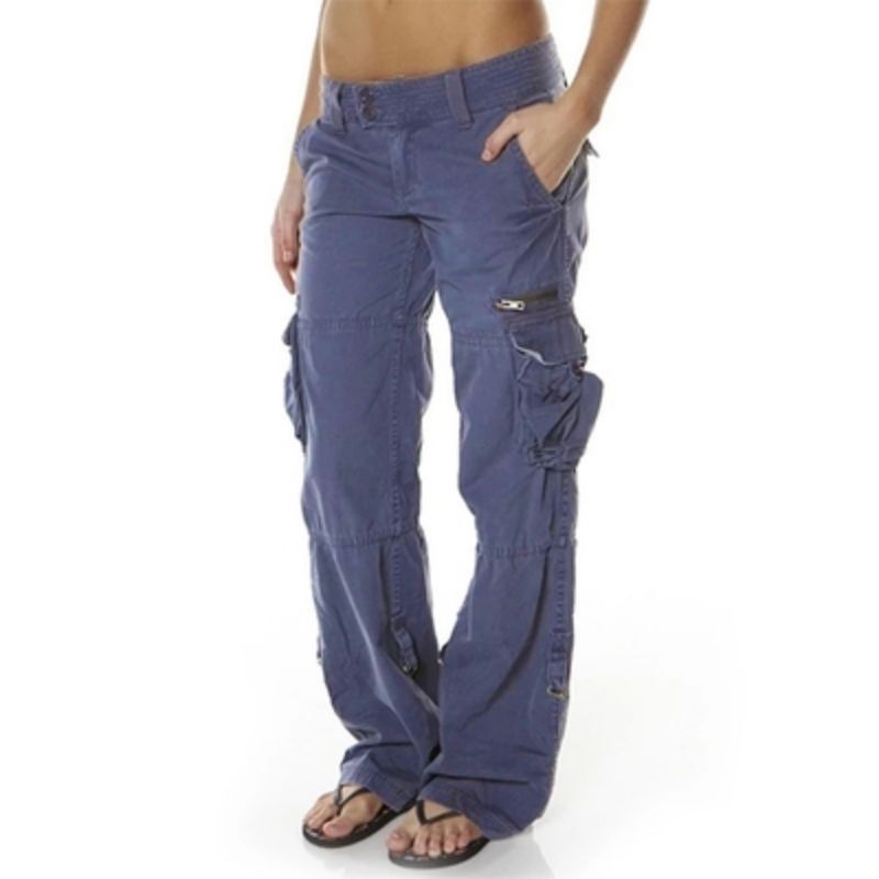 Women's Retro Wide Leg Multi-pocket Casual Loose Pants