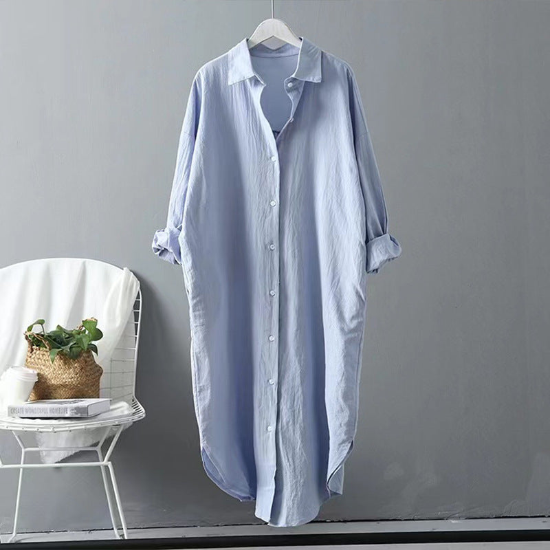 Women's Solid Color Fashion Shirt Cotton Linen Blouses