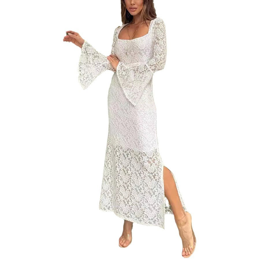 Summer Lace Bell Sleeve Slim Fit Dresses