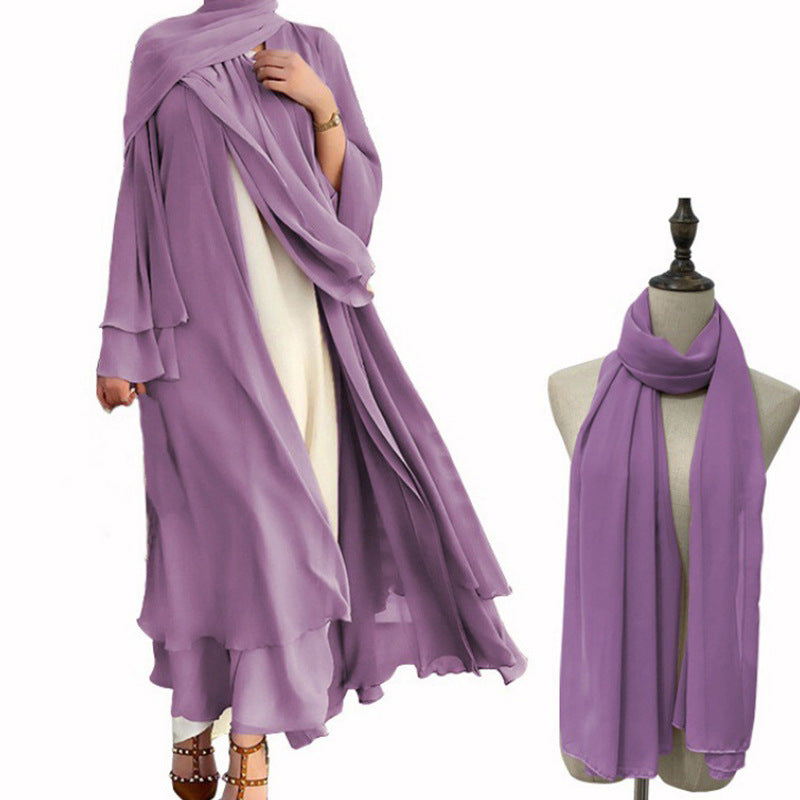 Robe en mousseline de soie, couleur unie, douce et élégante pour femmes