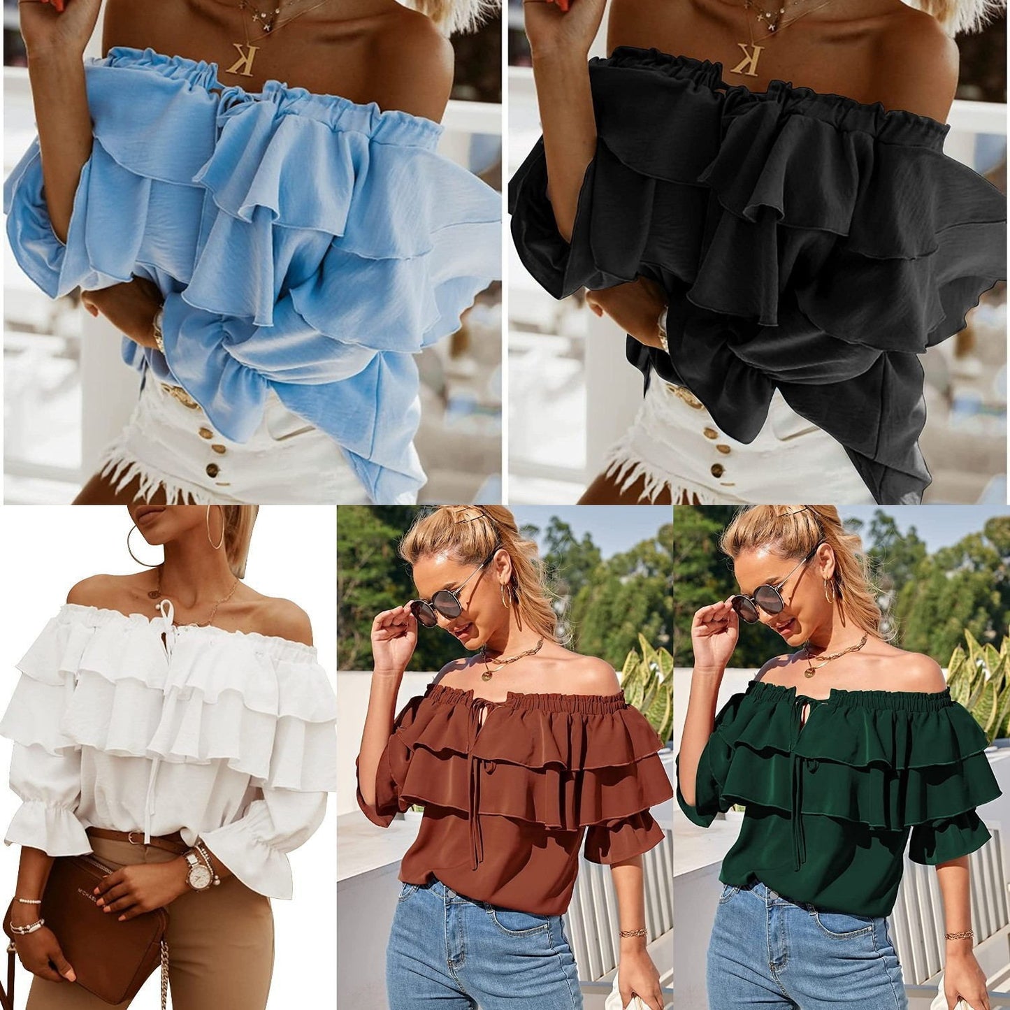 Women's Summer Pleated Long-sleeved Shirt Casual Layered Blouses