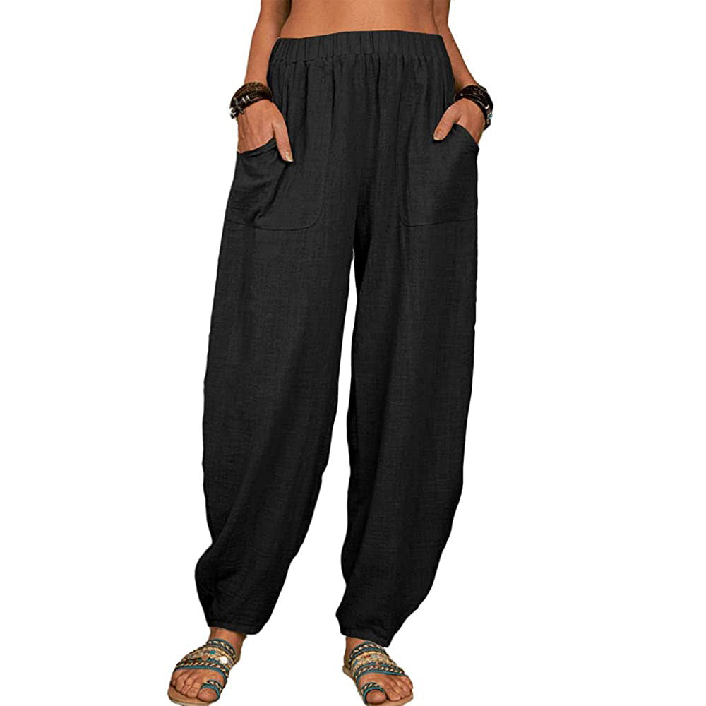 Women's Loose Cotton And Linen Casual Home Pants