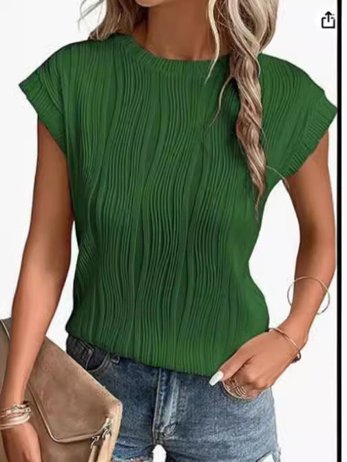 Women's Neck Super Sleeve Solid Color Summer Blouses