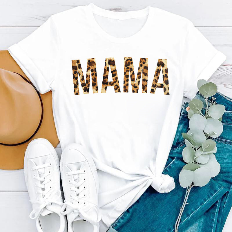 Women's Mother's Day Theme Simple Letter Large Bottoming Shirt Blouses