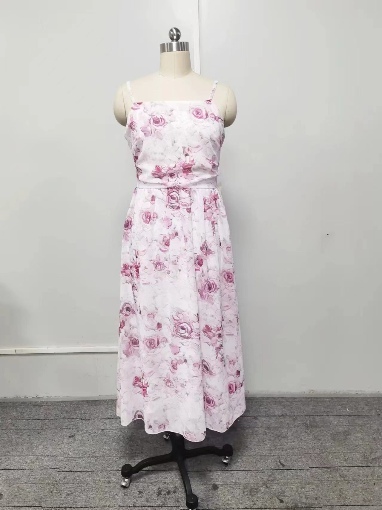 Robe féerique mi-longue en mousseline de soie pour femmes, tenue élégante à la mode