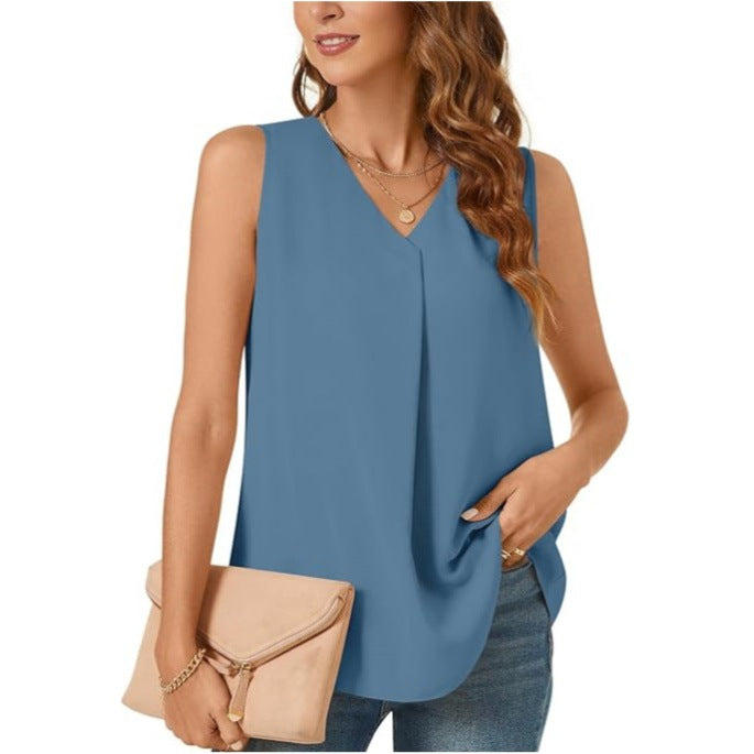 Women's Summer Loose Shirt Solid Color T-shirt Blouses