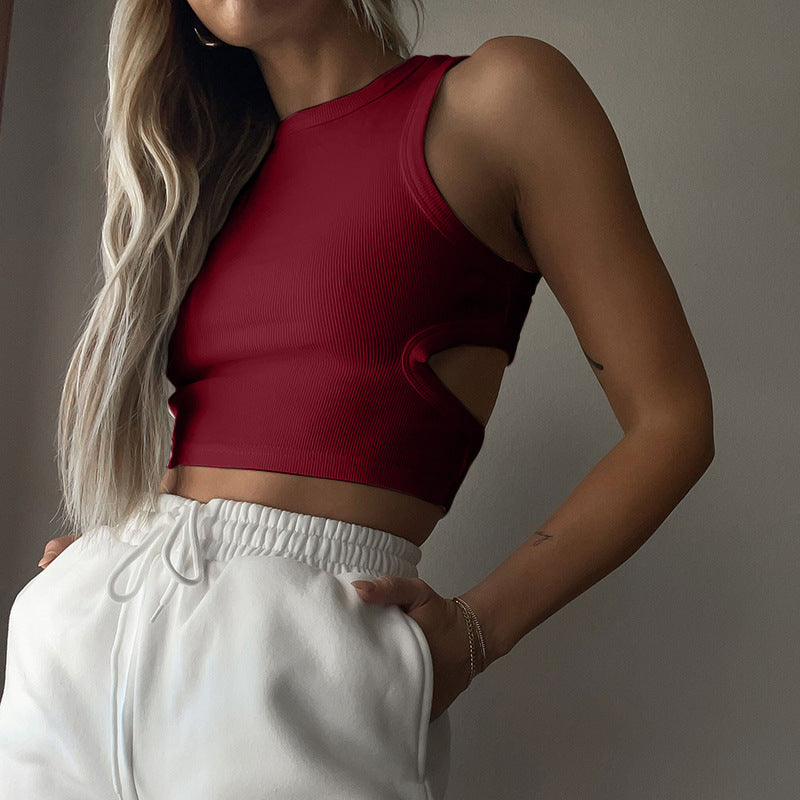 Women's Summer Sports Cropped Hollow Sleeveless Tops