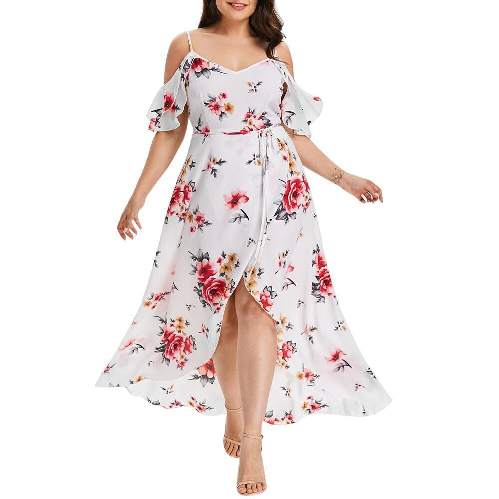 Women's Fashion Wear Printed Sexy Sleeve Summer Dresses