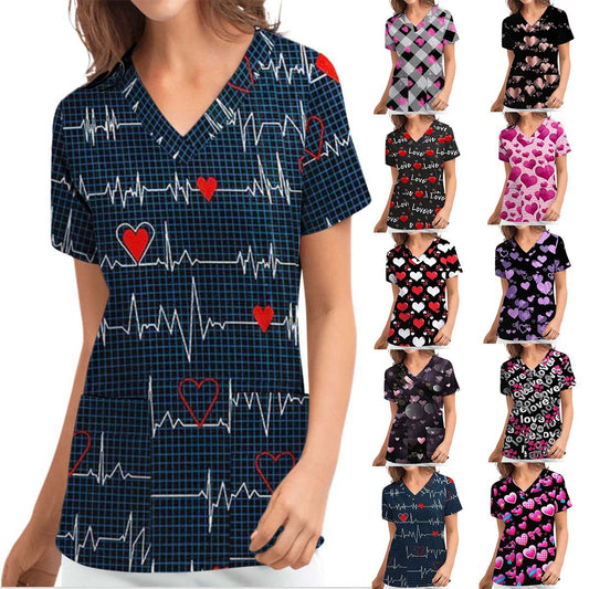 Digital Printed Love Sleeve Cloth For Blouses