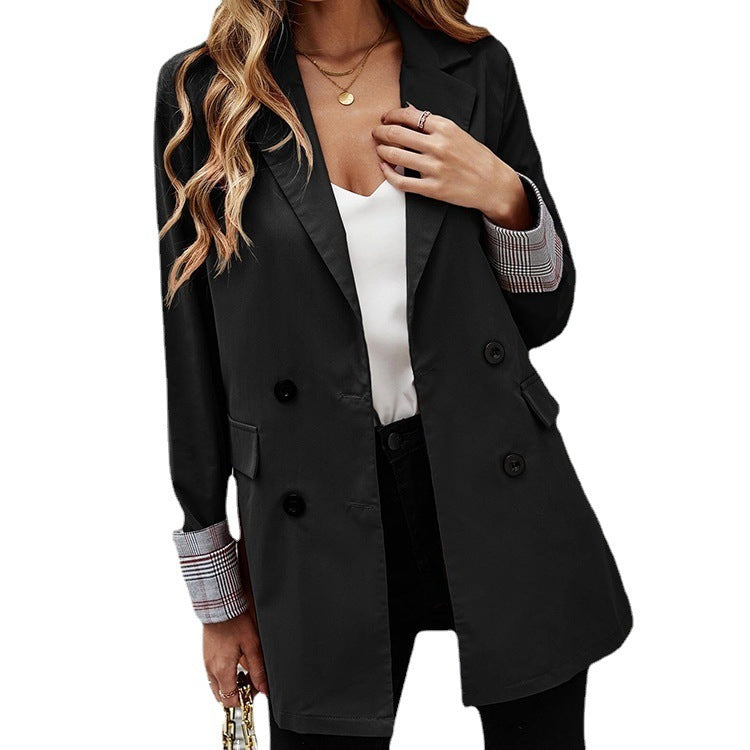 Women's Fashionable Loose Small Solid Color Collar Blazers