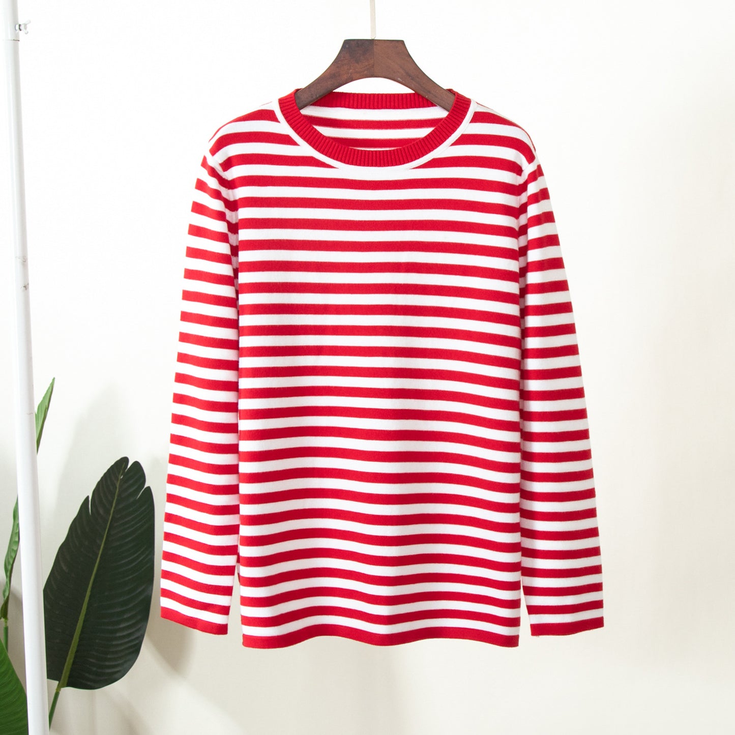 Women's Knitted Striped Versatile Classic Retro Pullover Sweaters