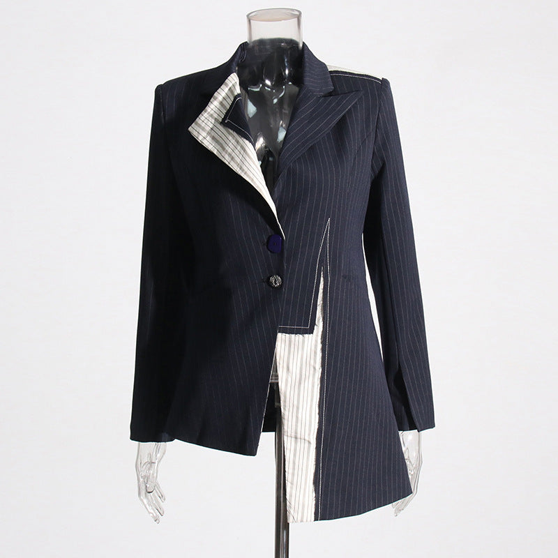 Women's Fashion Elegant Spring Niche Stitching Contrast Blazers