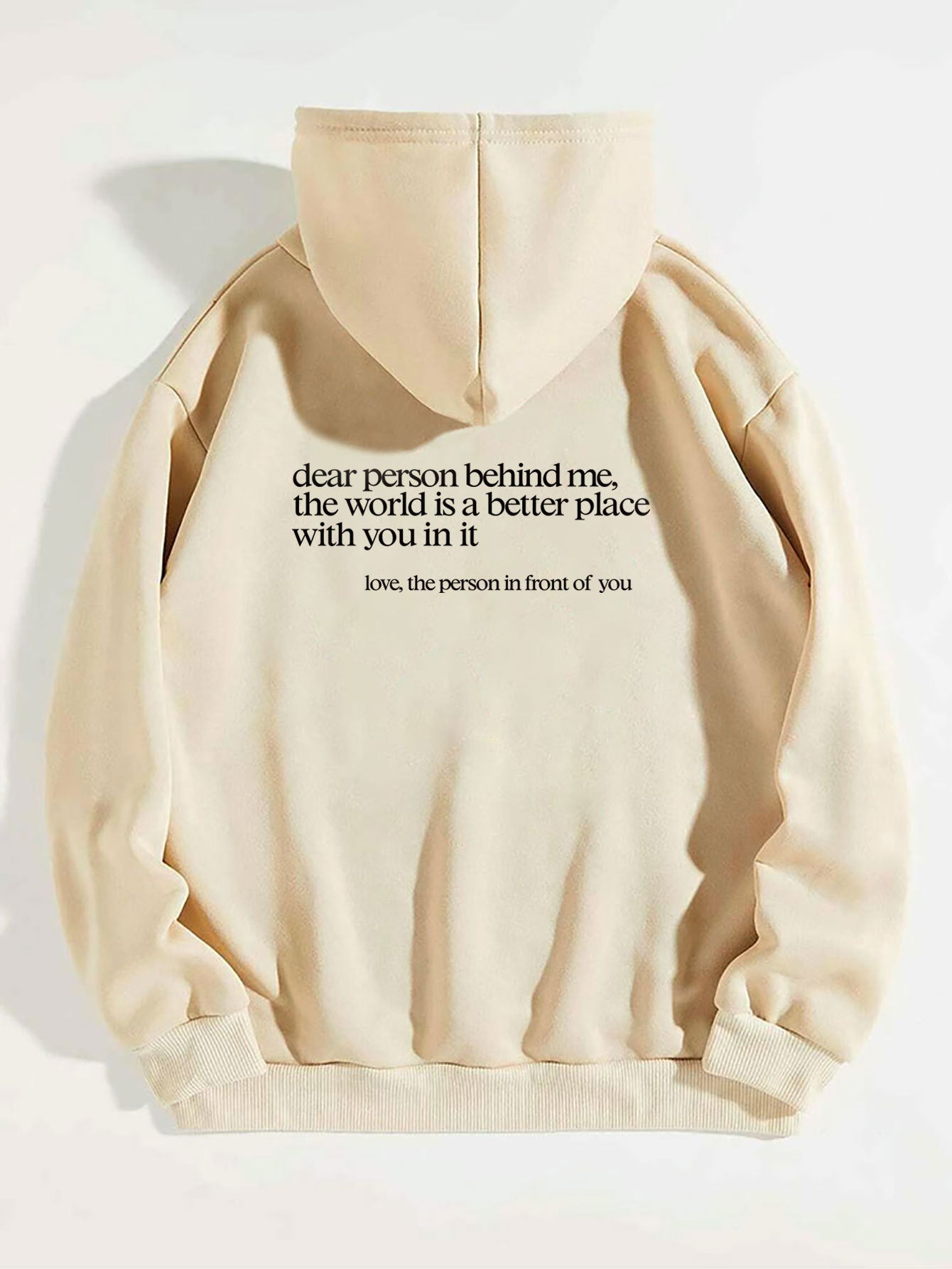 Pull à capuche brossé pour femme avec lettre et slogan imprimé avec poche kangourou