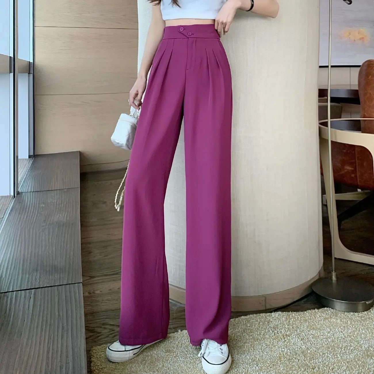 Women's For High Waist Covering Belly Thin Loose Pants