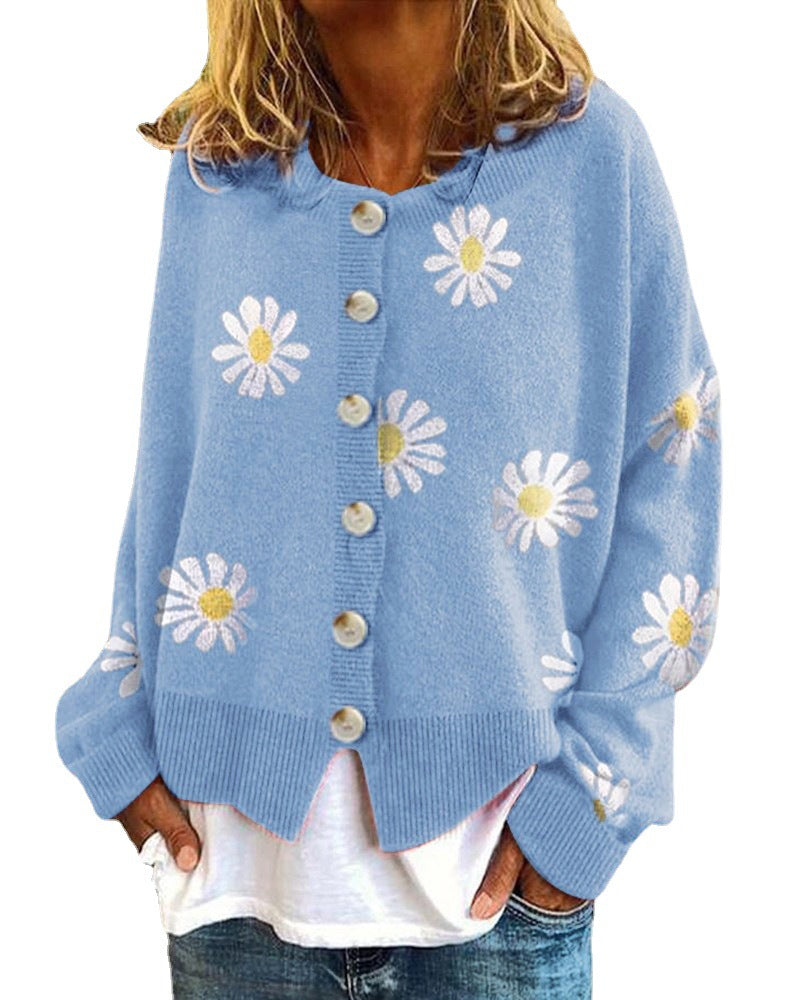 Charming Versatile Women's Small Embroidered Knitted Cardigans