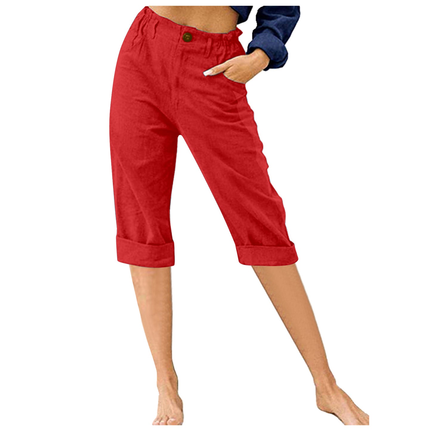 Women's And Linen Fashion Loose High Waist Pants