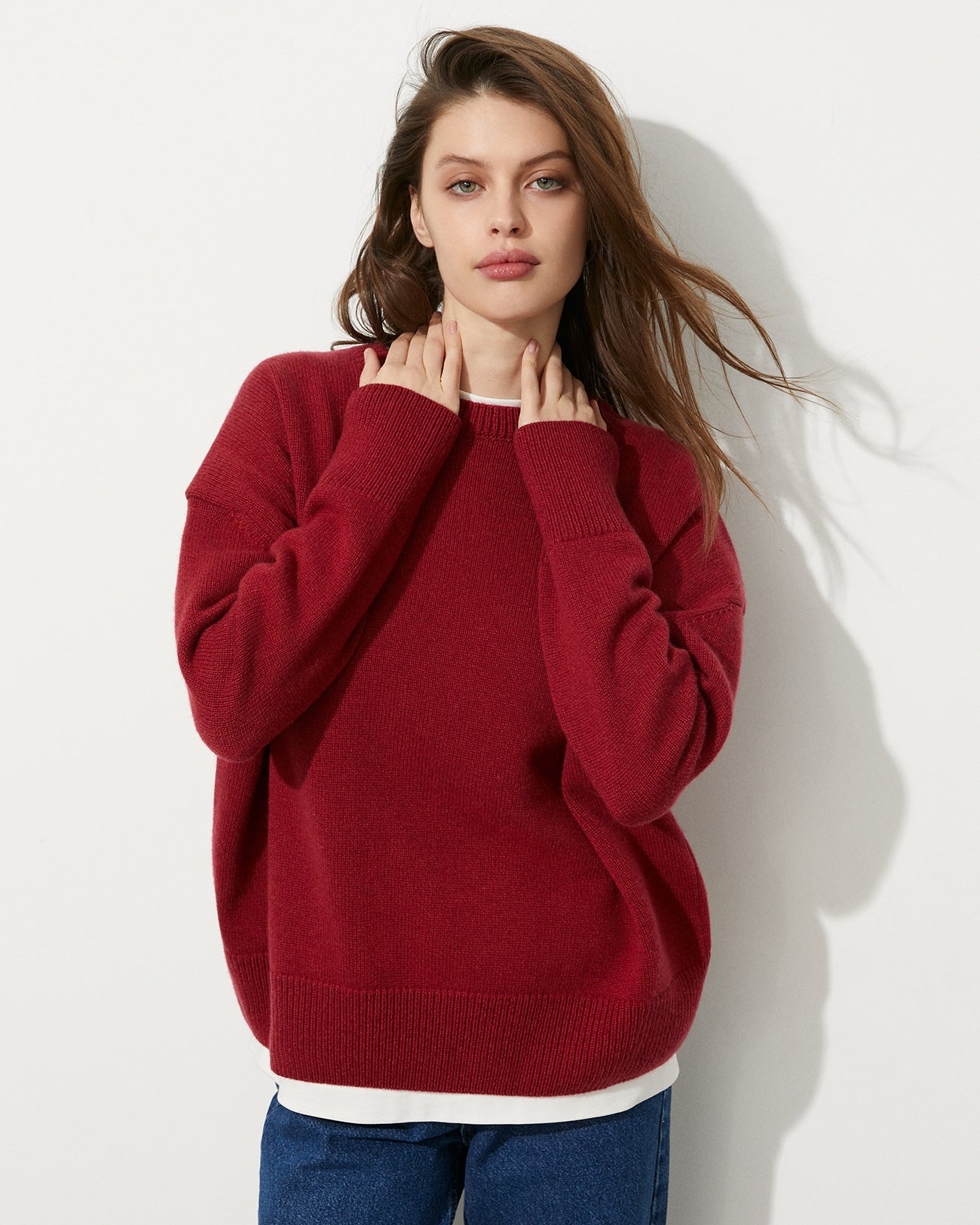 Pull russe à col rond pour femmes, ample, pour pulls