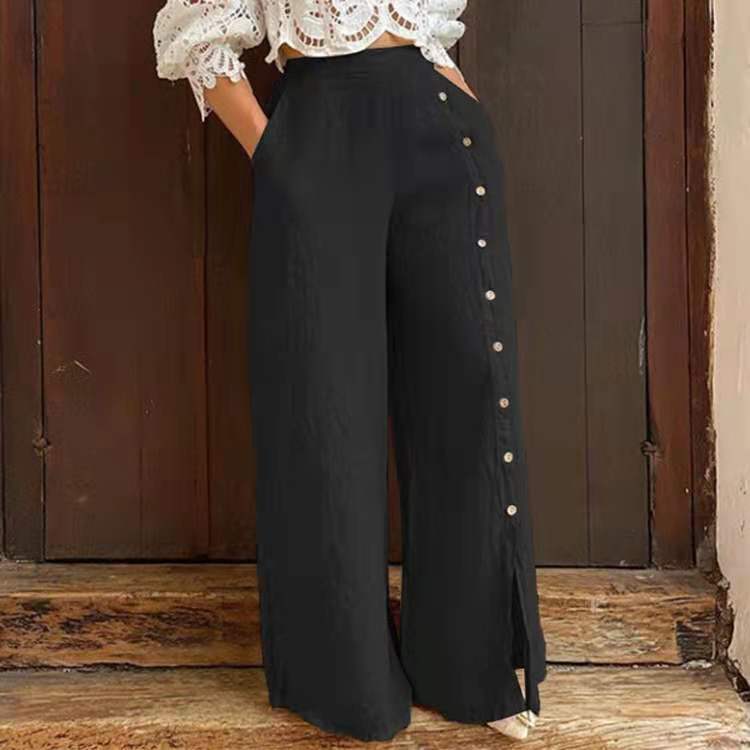 Pantalon large taille haute pantalon ample