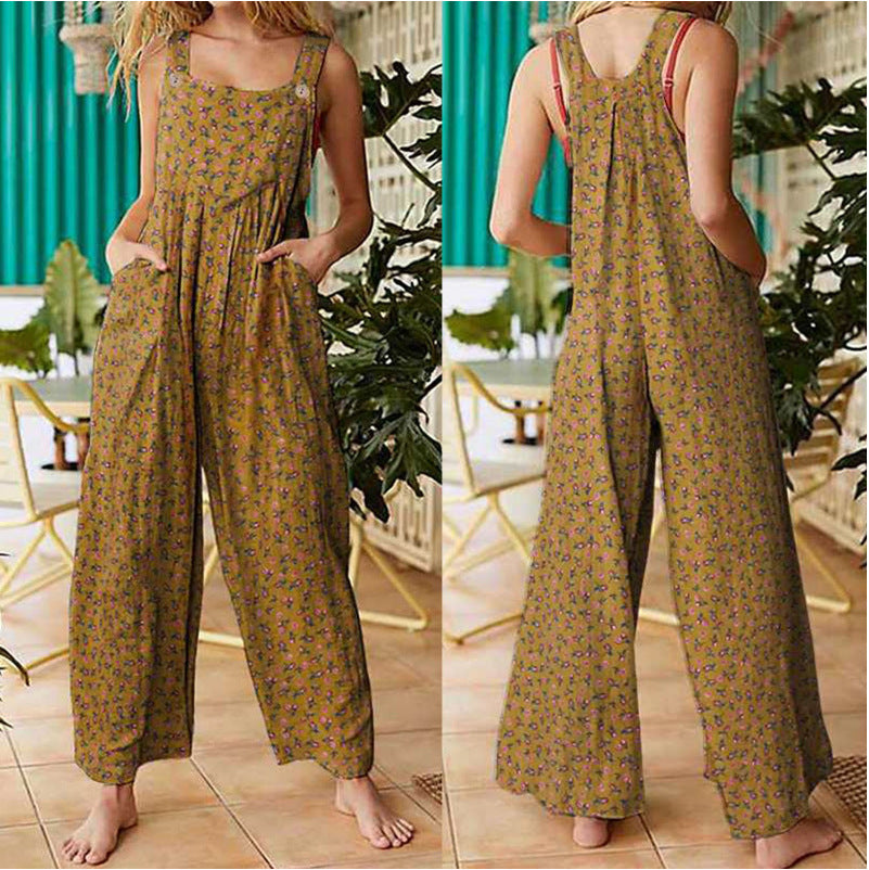 Beautiful Women's Loose Printed Pocket Casual Pants