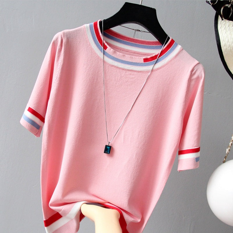 Women's White Autumn Stylish Loose Sleeve Ice Knitwear