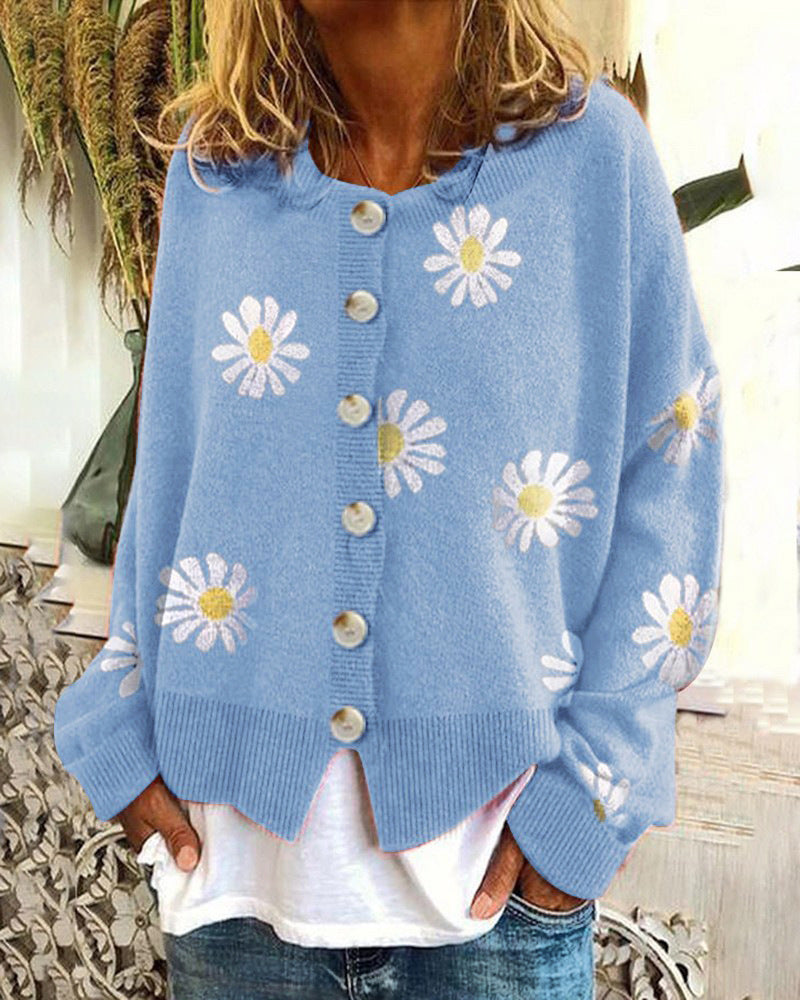 Charming Versatile Women's Small Embroidered Knitted Cardigans