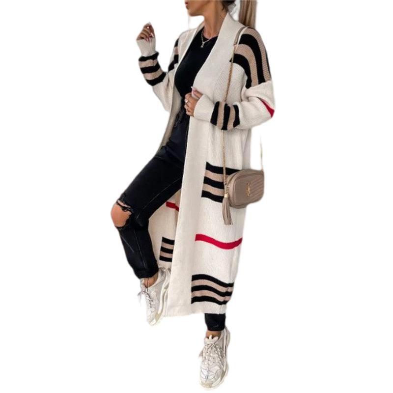 Women's Long Striped Oversized Loose Sleeve Knitwear