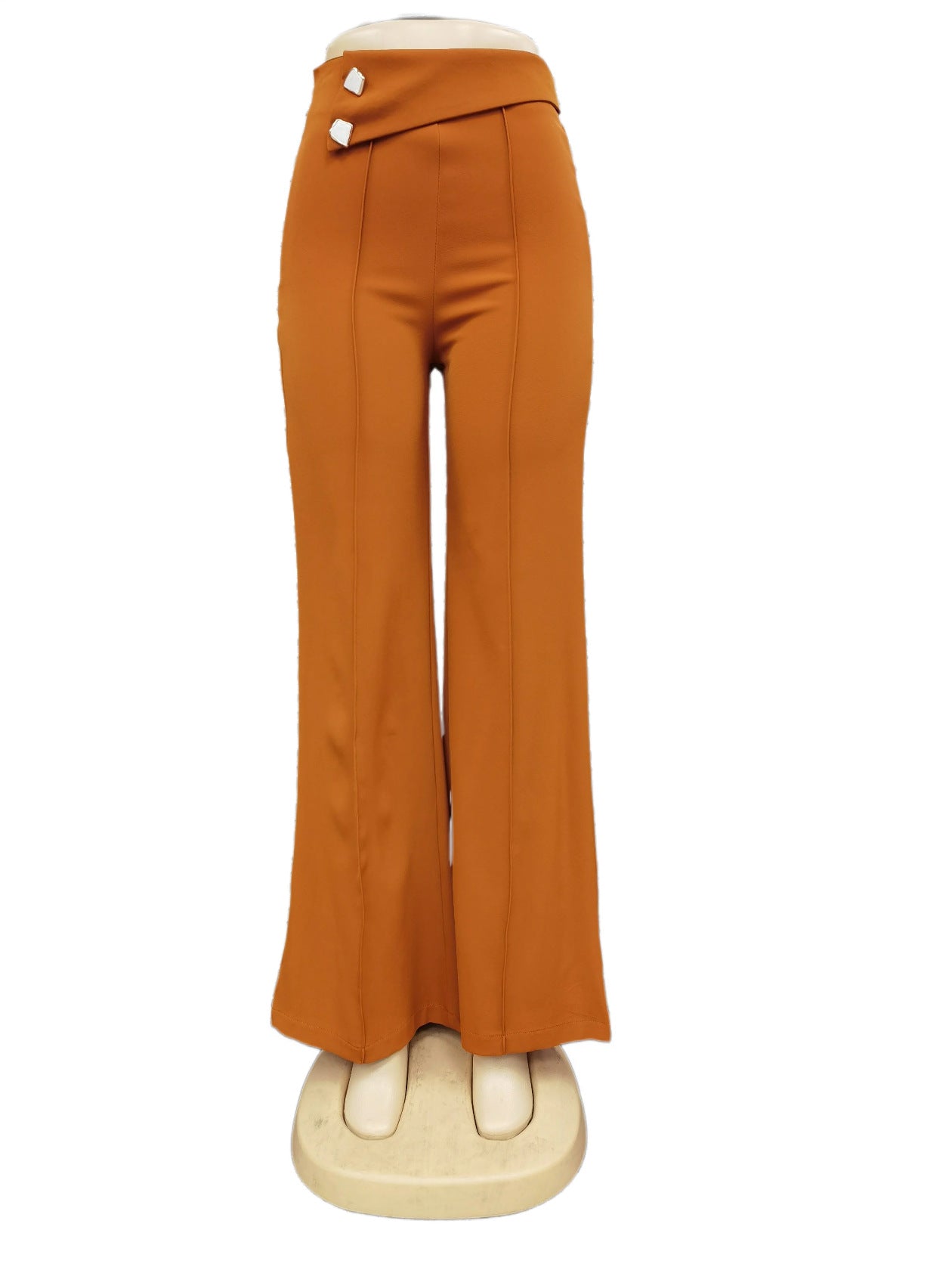 Women's Solid Color High Waist Casual Trousers Pants