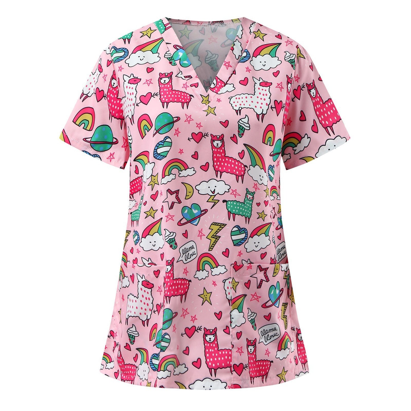 Women's Printed Pocket Work Clothes Cloth For Blouses