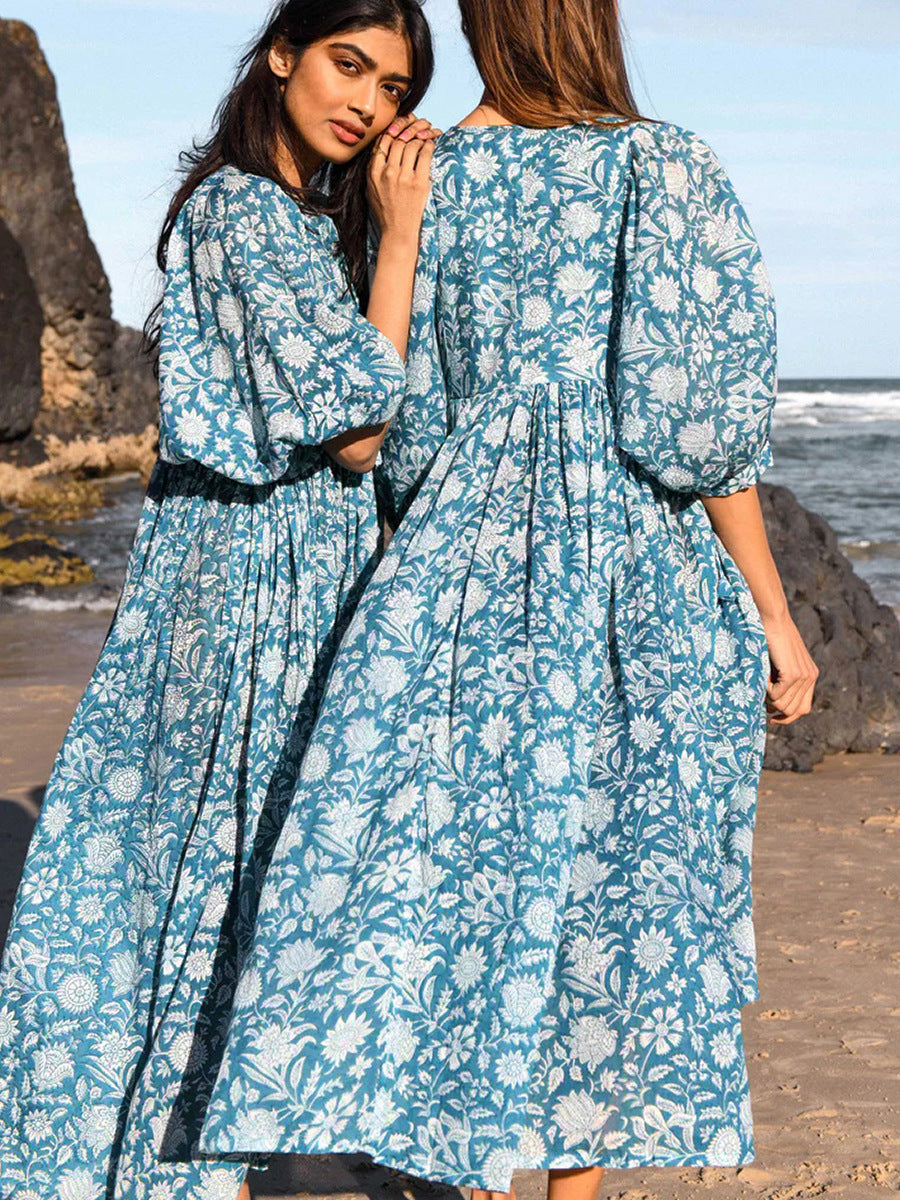 Personnalité Art Rayonne Floral Mode Robes Imprimées