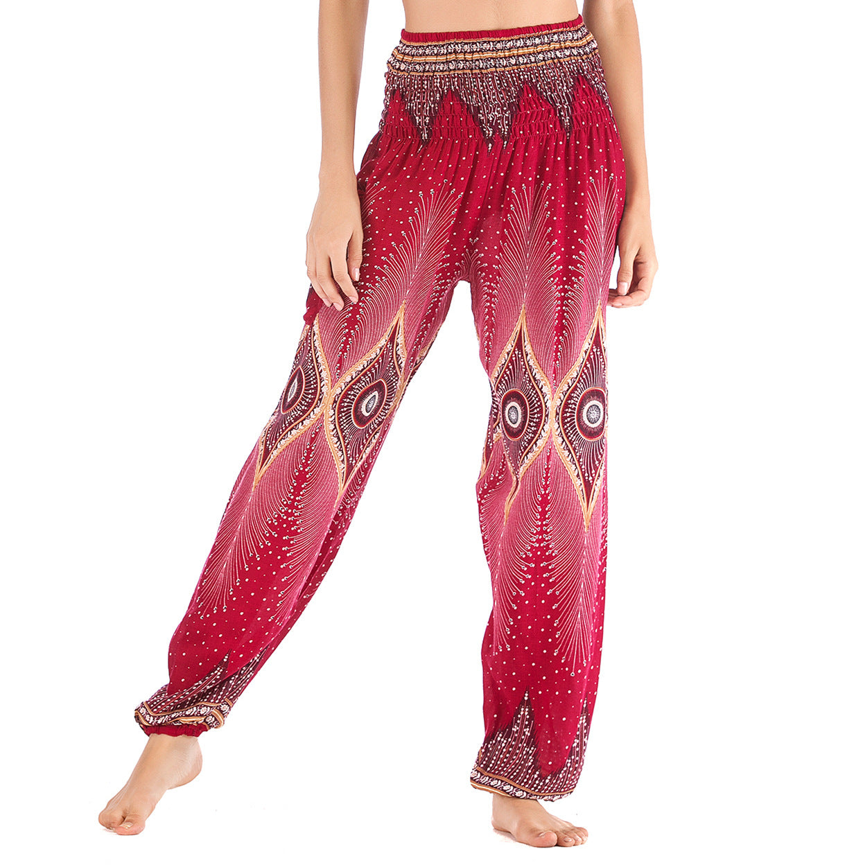 Women's Artificial Fabric Ethnic Bloomers Yoga Casual Pants