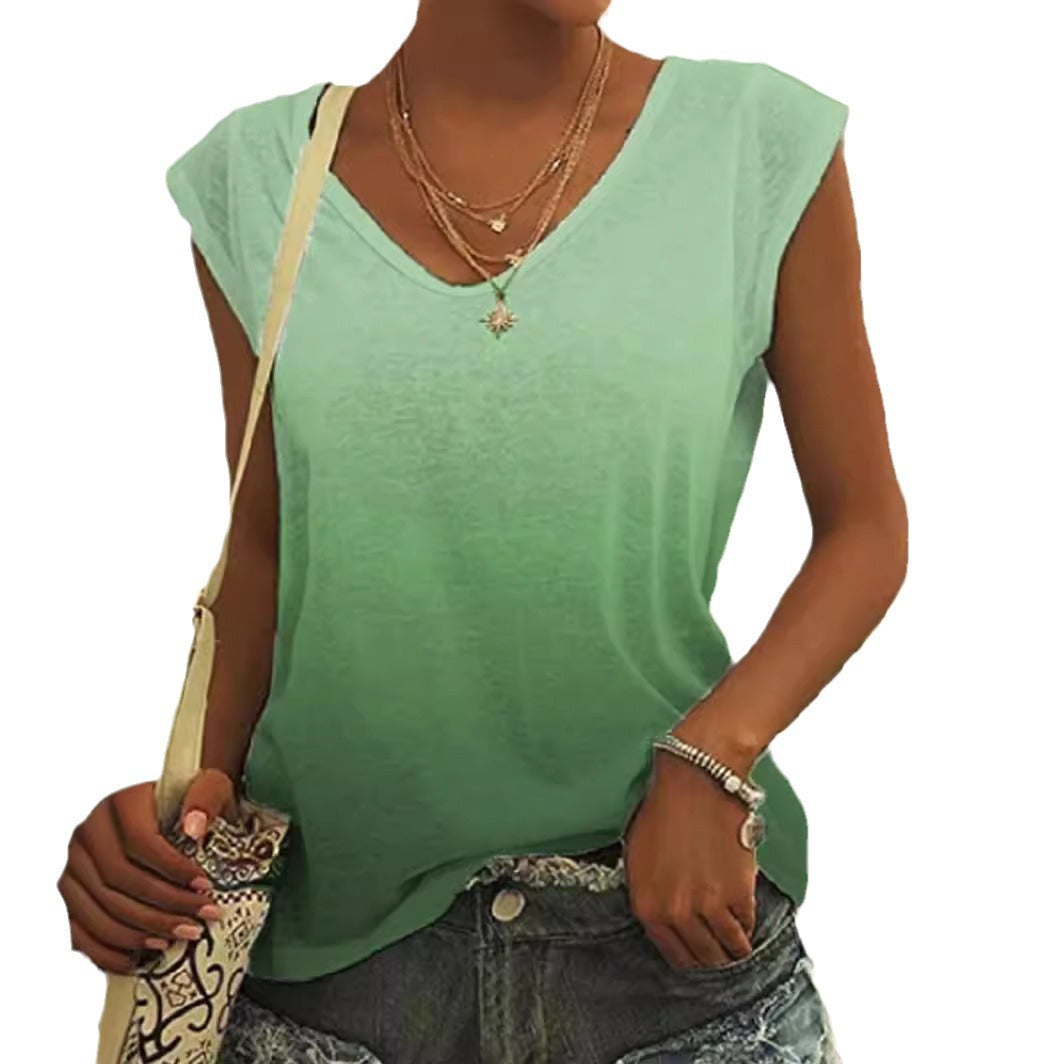 Women's Piece Chalk Summer Heat Transfer Patch Blouses