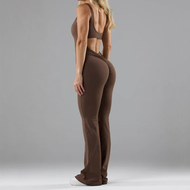 Fashion Tight Yoga Bodysuit Casual Hollow Seamless Workout Jumpsuits