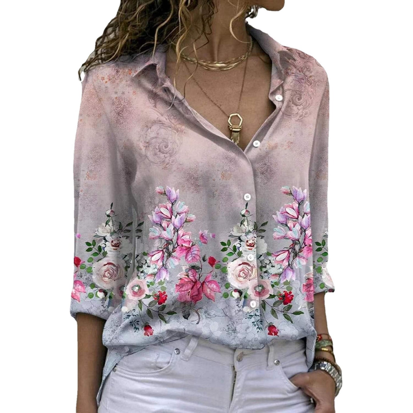 Women's Delivery Fashion Printed Wear Long Sleeve Blouses