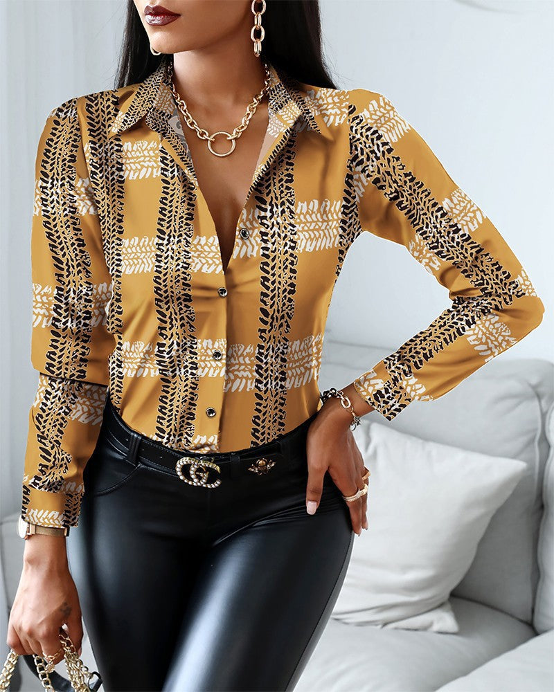 Unique Long Sleeve Retro Style Shirt Blouses