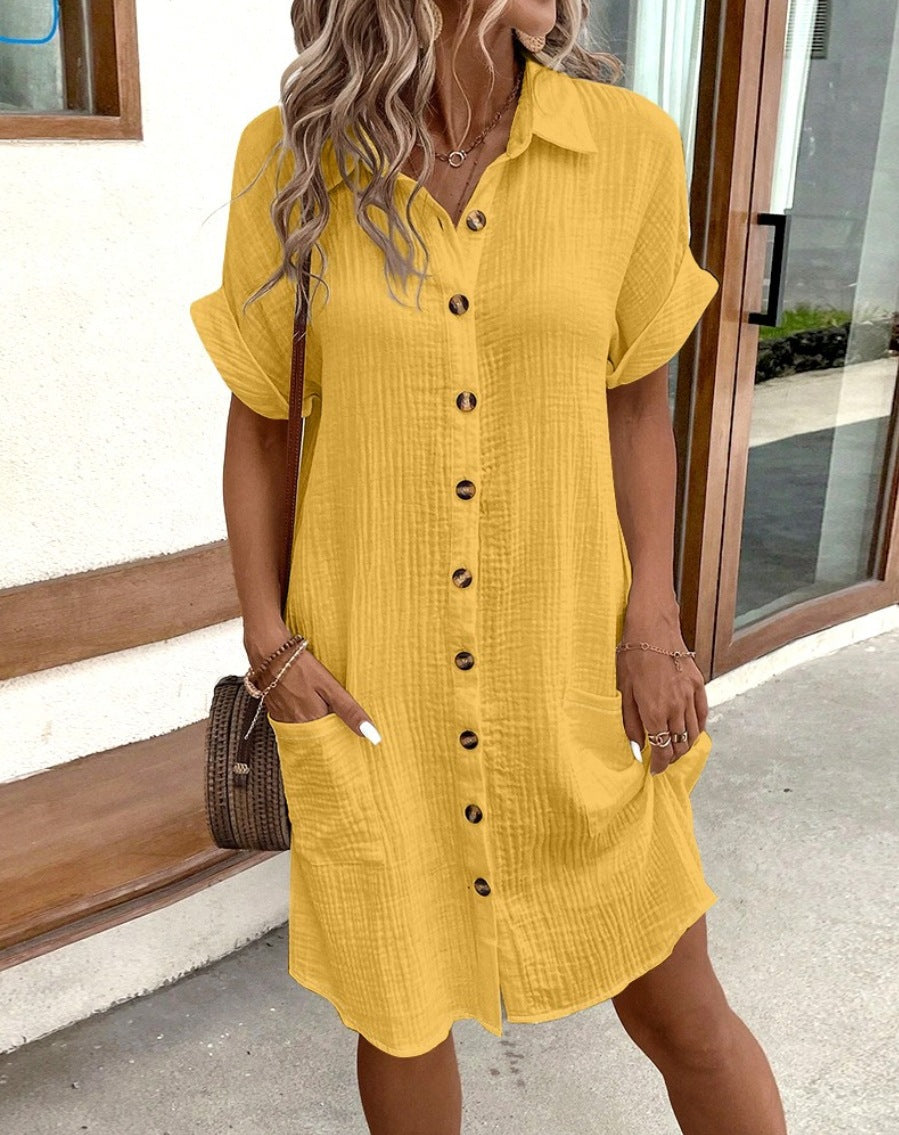 Women's Trendy Summer Simple Buttons Dress Dresses