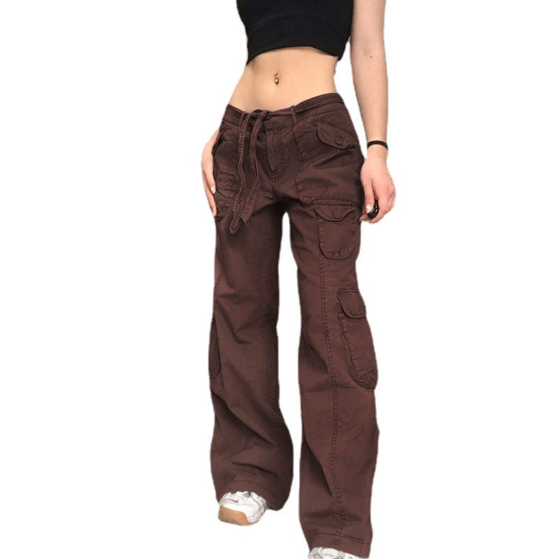 Women's Casual Retro Workwear Wide Leg Loose Pants