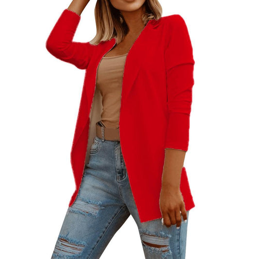 Women's Autumn Leisure Commute Solid Color Blazers