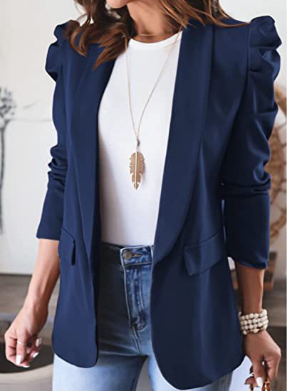 Women's Solid Color Long Sleeve Lapel Blazers