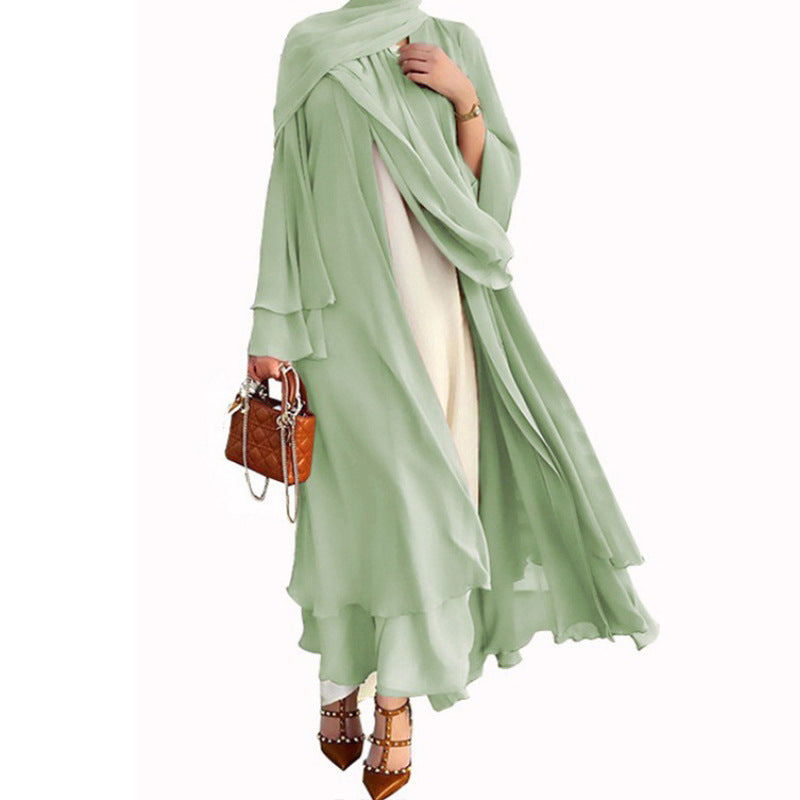 Women's Solid Color Soft Elegant Chiffon Dress Dresses