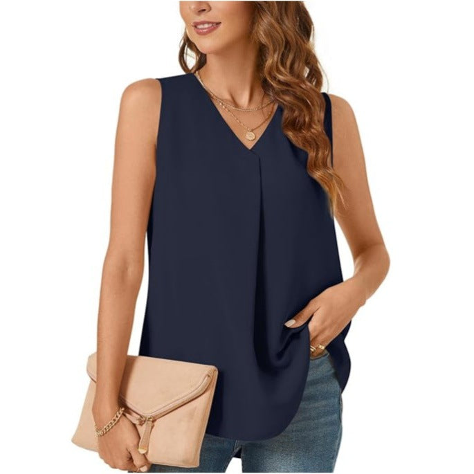 Women's Summer Loose Shirt Solid Color T-shirt Blouses