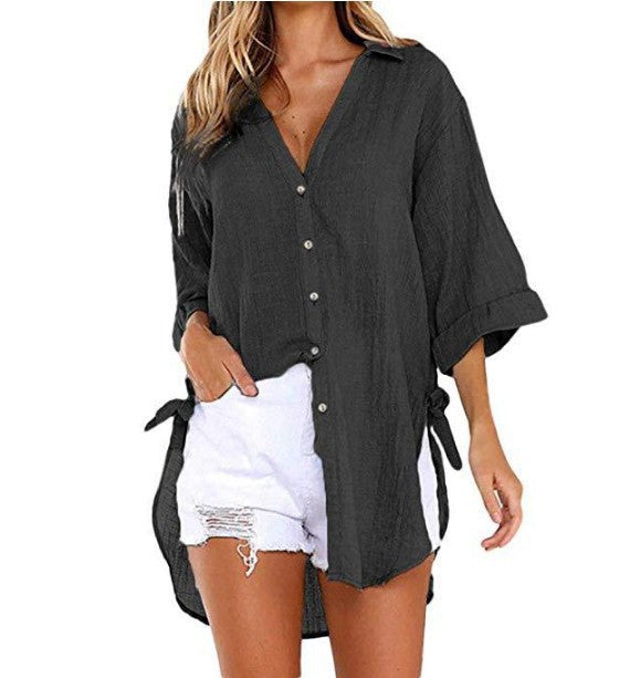 Women's Elegant Beautiful Button Irregular Shirt Blouses