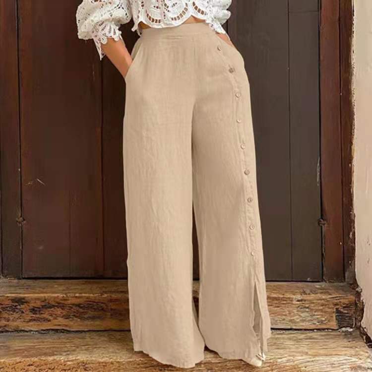 Pantalon large taille haute pantalon ample