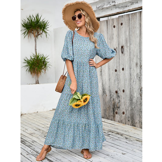 Dress Loose Round Neck Vintage Casual Dresses