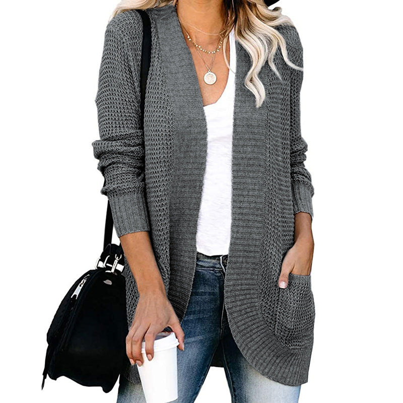 Cool Women's Slouchy Curved Large Pocket Sweaters