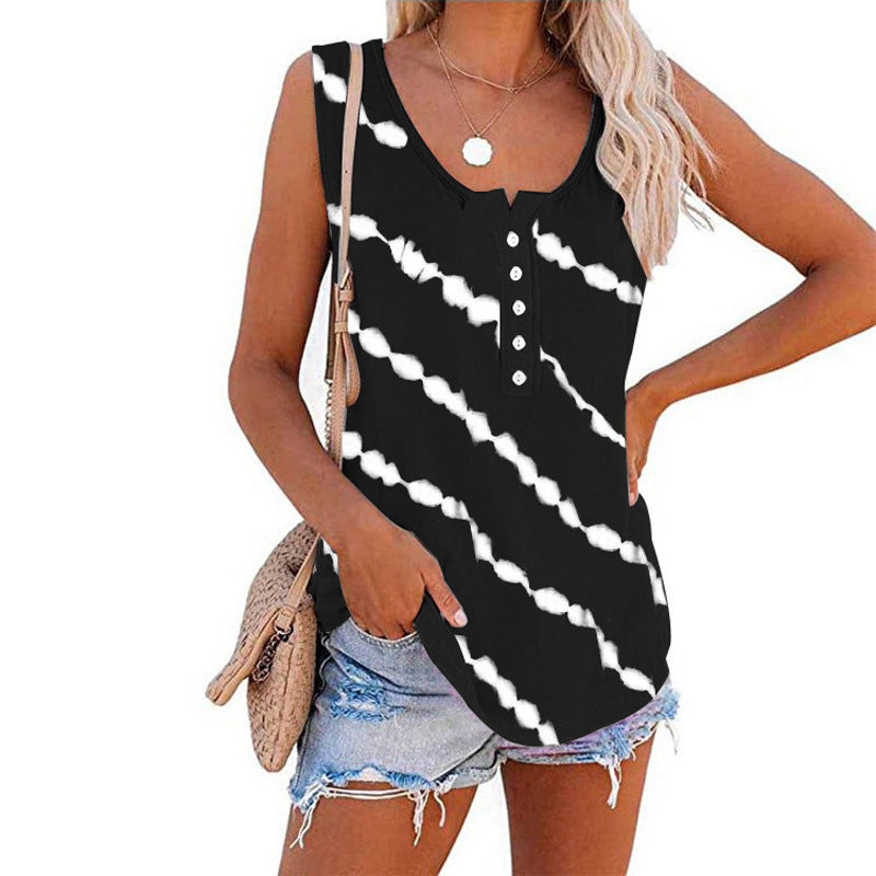 Women's Beautiful Unique Fashion Printed Sleeveless Blouses