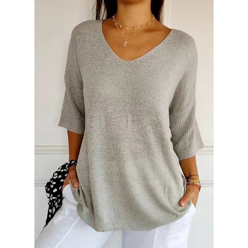 Women's Casual Basic Style Slimming Solid Color Knitwear