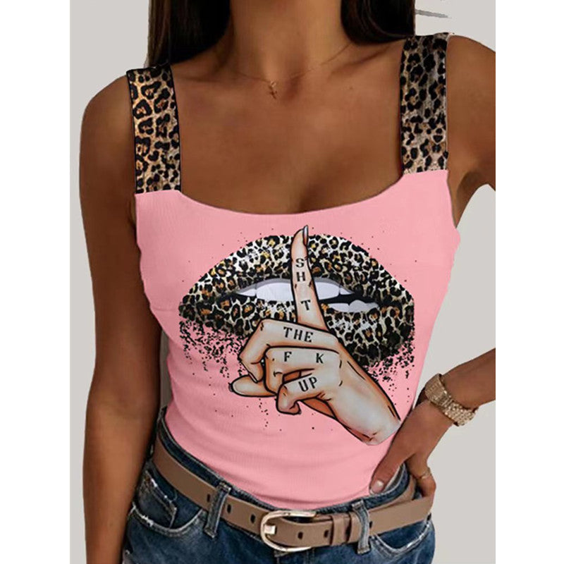 Graceful Elegant Women's Sexy Camisole Printings Tops