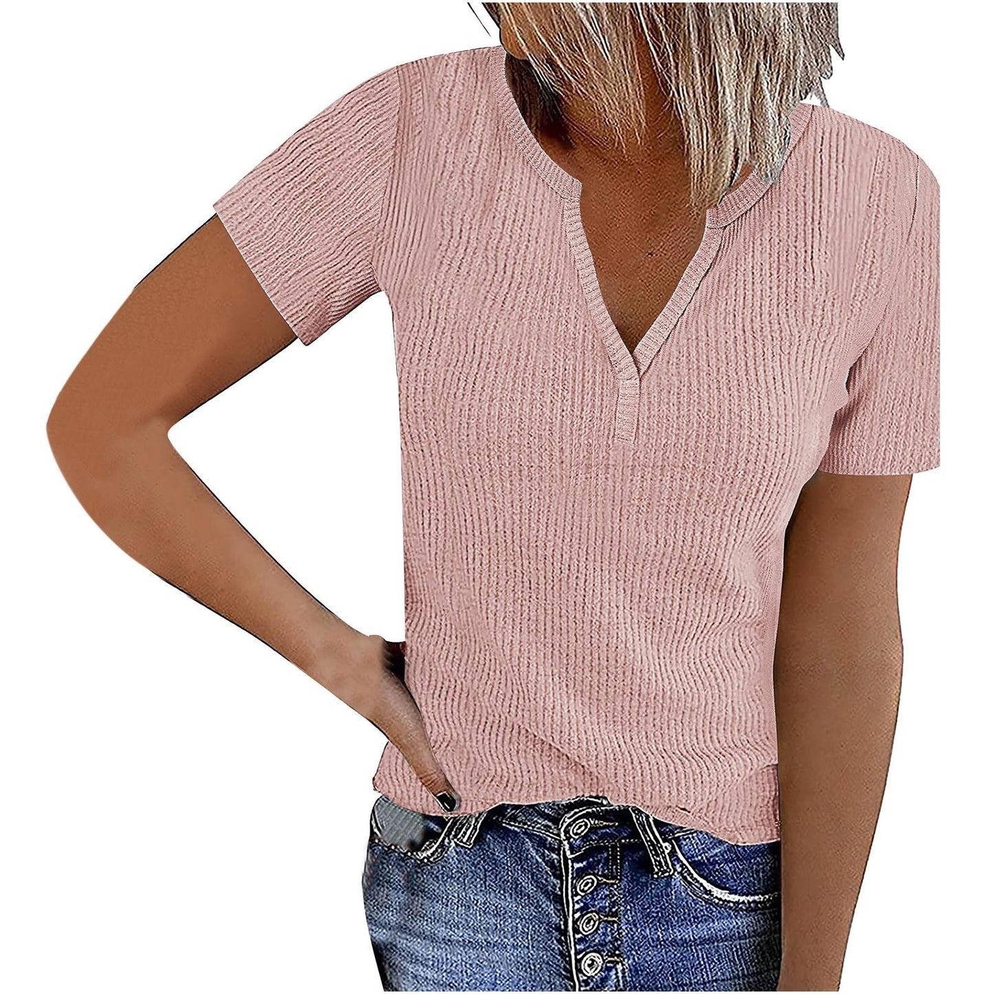 Women's Solid Color Slim Fit Pullover Elegant Blouses