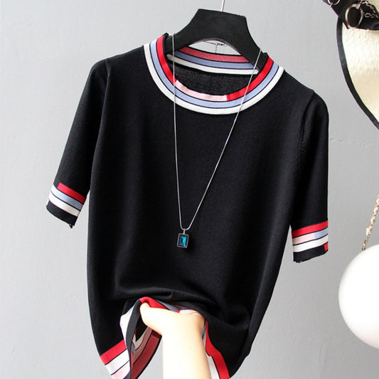 Women's White Autumn Stylish Loose Sleeve Ice Knitwear